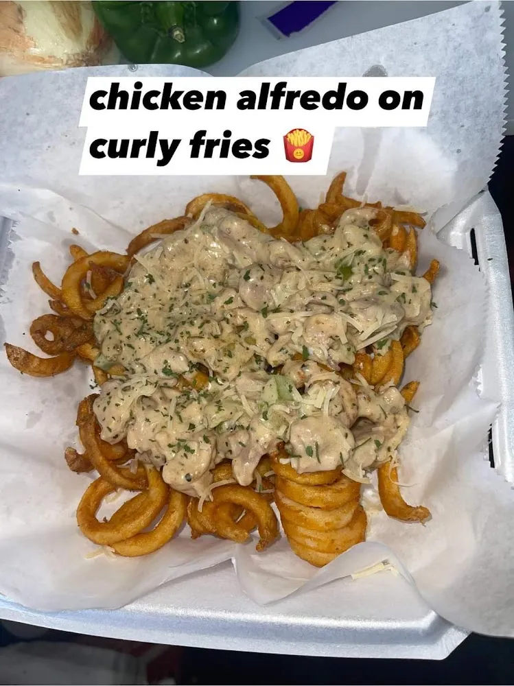 Chicken Alfredo Curly Fries